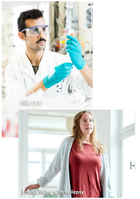 combination of two pictures one patient and one scientist
