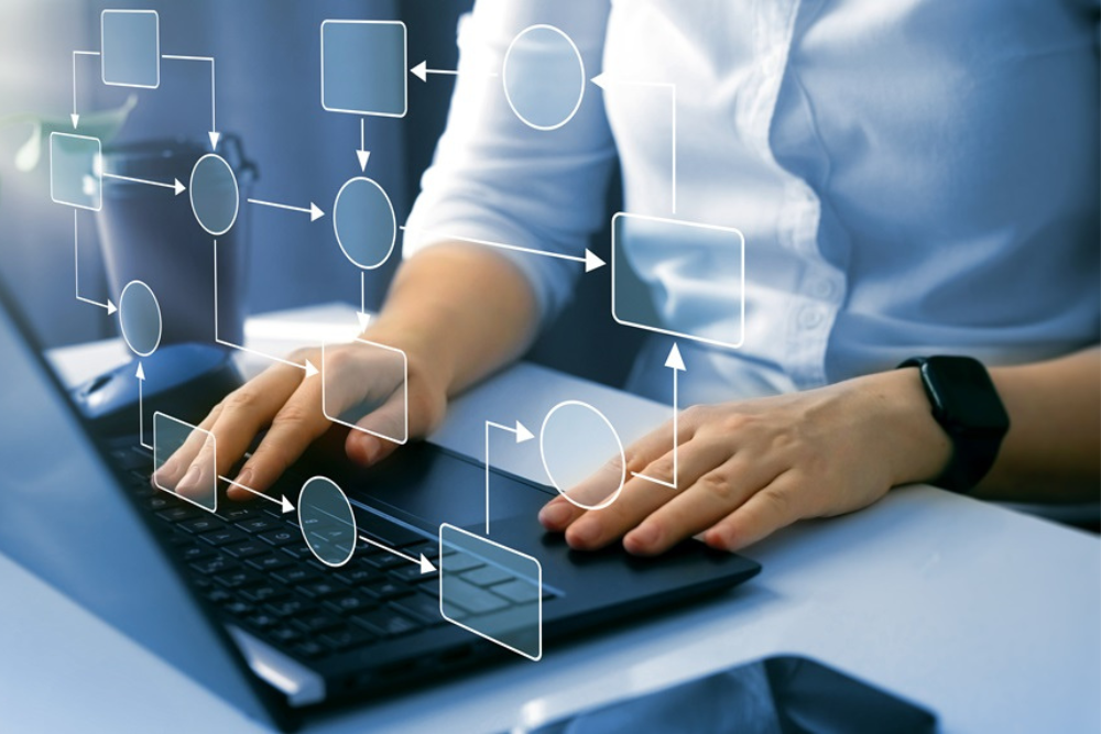 Picture of a person working on a computer