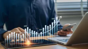Picture illustrating a person working on financial data