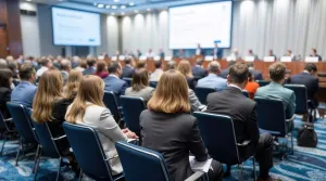 Picture of people attending a conference