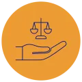 Icon of an hand palm with a balance