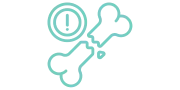 Icon representing a broken bone
