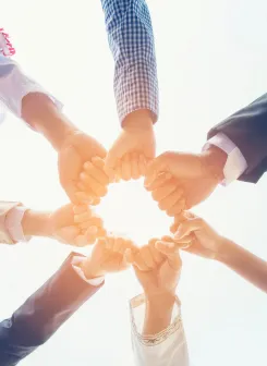 Abstract picture representing partnership between several people 